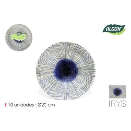 SET-10 PLATO CARTON REDONDO IRYS 20CM ALGON