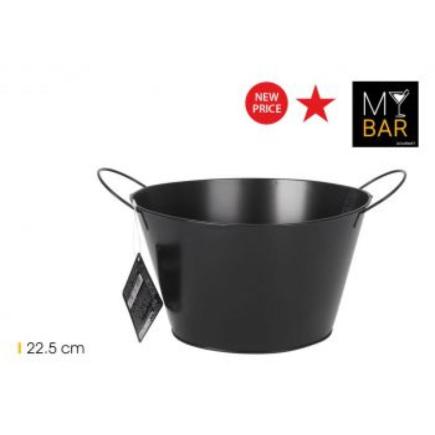 CUBO METAL OVAL ASA METAL BLACK 22.5 CM MY BAR