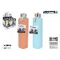 BOTELLA AGUA VIDRIO/SILICONA 600 ML BEWINNER