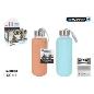 BOTELLA AGUA VIDRIO/SILICONA 400 ML BEWINNER