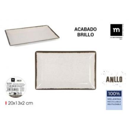 BANDEJA MEL BRILLO ANLLO 20X13X2 CM LA MEDIT