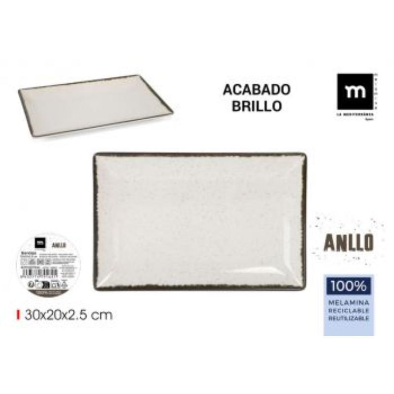 BANDEJA MEL BRILLO ANLLO 30X20X2.5 LA MEDI