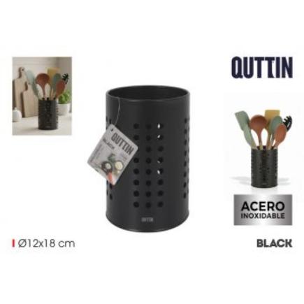 BOTE UTENSILIOS ACERO 18 CM BLACK QUTTIN
