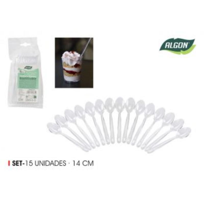 SET 15 CUCHARAS POSTRE 14 CM ALGON