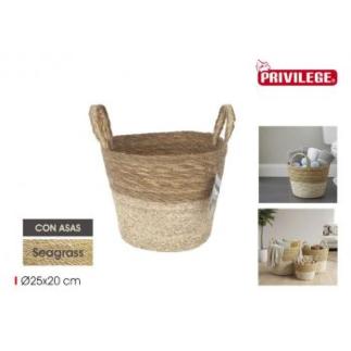 CESTA CONICA SEAGRASS C/ASAS 25 CM PRIVILEGE