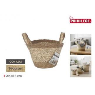 CESTA CONICA SEAGRASS C/ASAS 20 CM PRIVILEGE