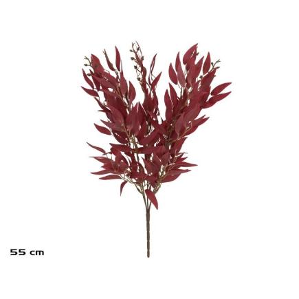 RAMO HOJAS RUSCUS X5-55 CM BURDEOS
