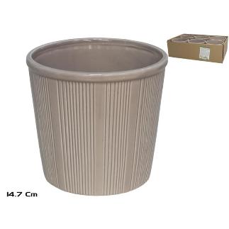 MACETERO JULIETA MARRON CERAMI 14.7X14.7X