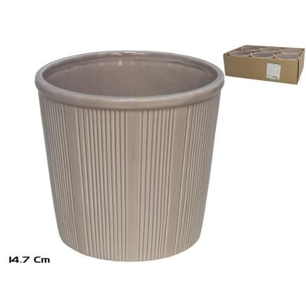 MACETERO JULIETA MARRON CERAMI 14.7X14.7X