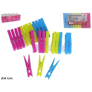 PINZAS DE LA ROPA X24-9.5X2X1.2 CM