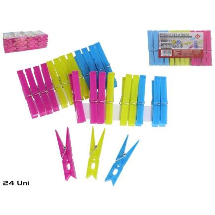 PINZAS DE LA ROPA X24-9.5X2X1.2 CM