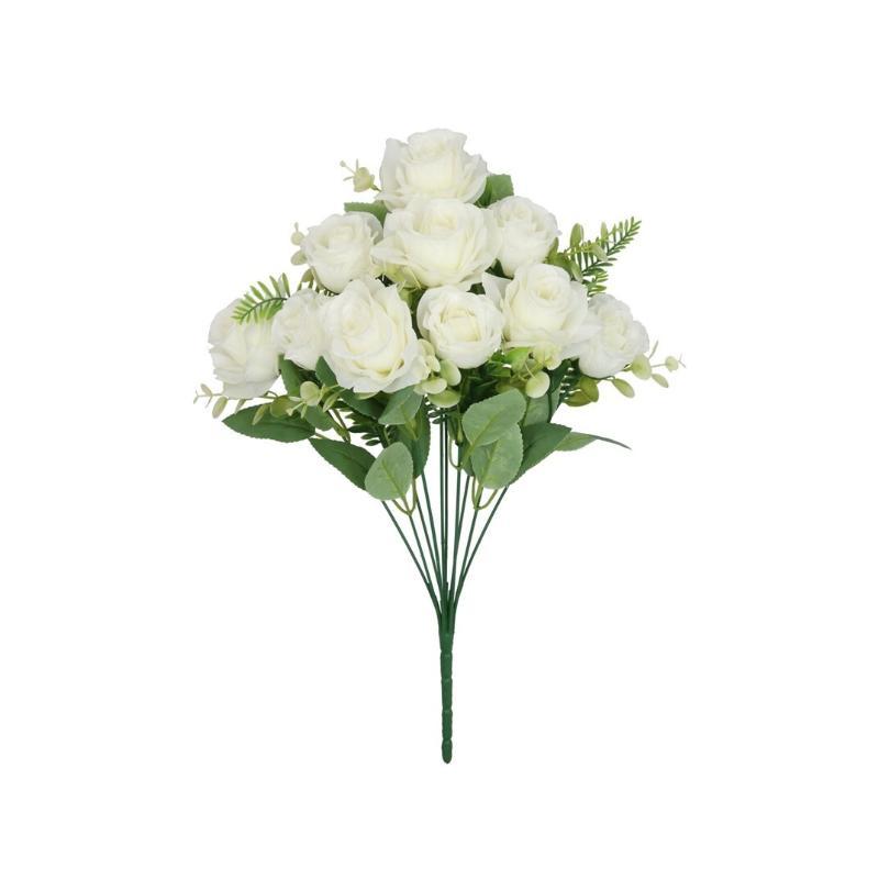RAMO ROSAS-CAPULLOS X10-46 CM BLANCO
