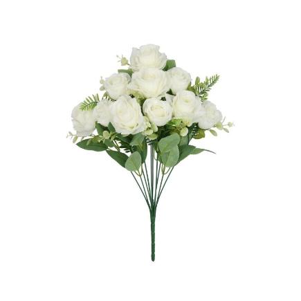 RAMO ROSAS-CAPULLOS X10-46 CM BLANCO