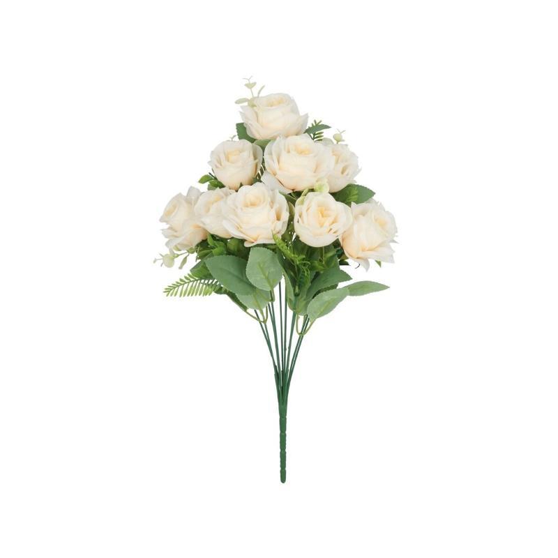 RAMO ROSAS-CAPULLOS X10-46 CM CREMA