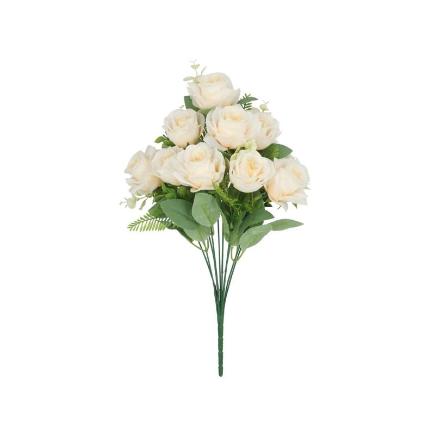 RAMO ROSAS-CAPULLOS X10-46 CM CREMA