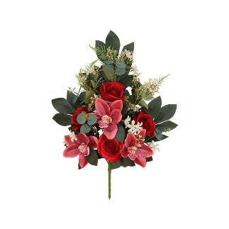 CONJUNTO ROSAS-CYM GLITTER X12-56 CM ROJO