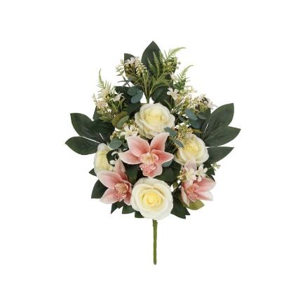 CONJUNTO ROSAS-CYM GLITTER X12-56 CM CREMA