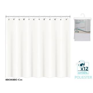 CORTINA DE BAÑO POLIESTER 180X180 CM BLANC