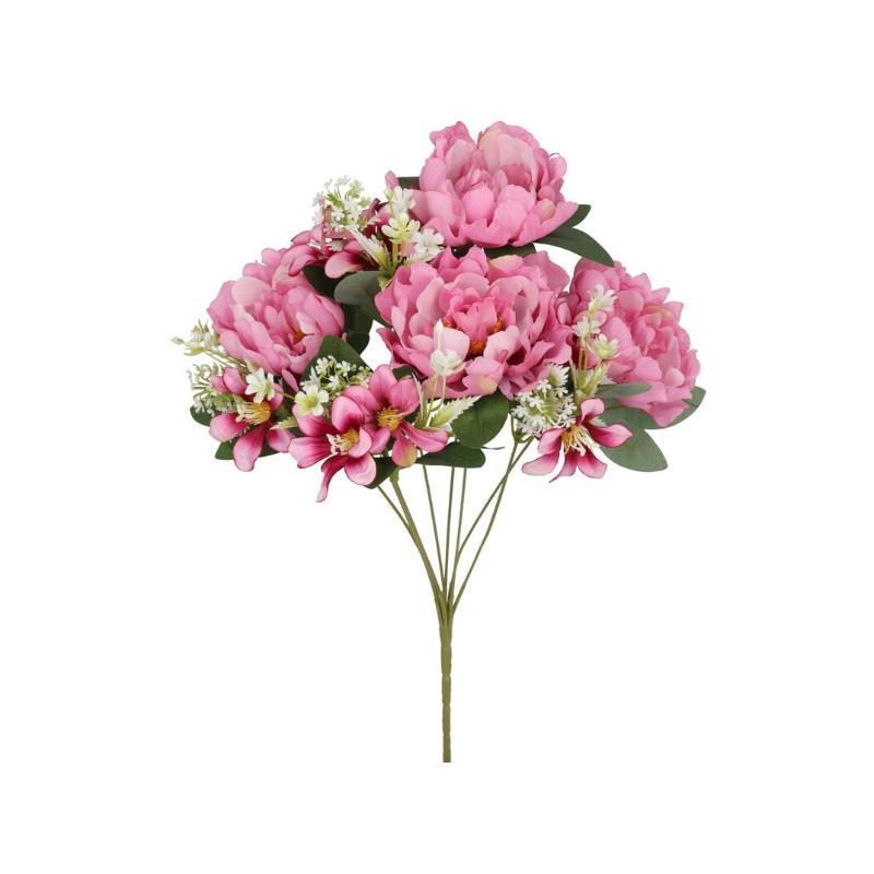 RAMO PEONIA-LILIES X8-45 CM VIOLETA