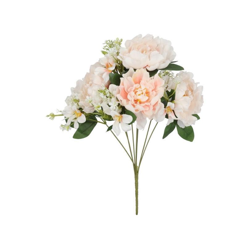 RAMO PEONIA-LILIES X8-45 CM CREMA