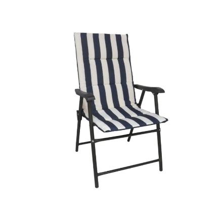 SILLA PLEGABLE ACERO BLANCA Y AZUL 58X66X98 CM