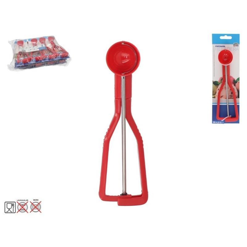 CUCHARA HELADERA ROJA 20X6.5X2 CM