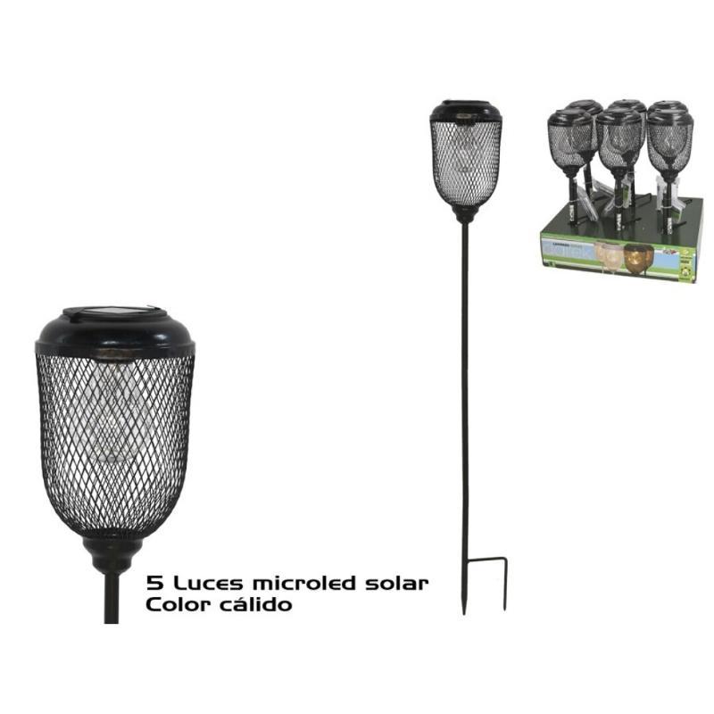 LAMPARA SOLAR DAREK NEGRO 5 LED 80X11X11 CM