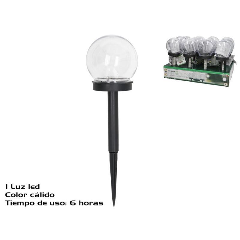 LUZ SOLAR LED CALIDA JARDIN HERACLES 6H X 10X10X34 CM