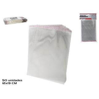 BOLSA CELOFAN X 50 ADHESIVO 12X19 CM.
