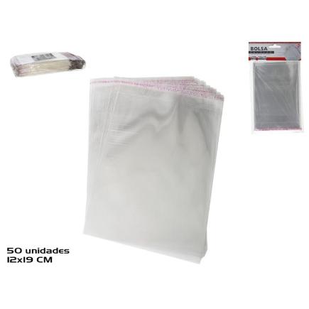 BOLSA CELOFAN X 50 ADHESIVO 12X19 CM.