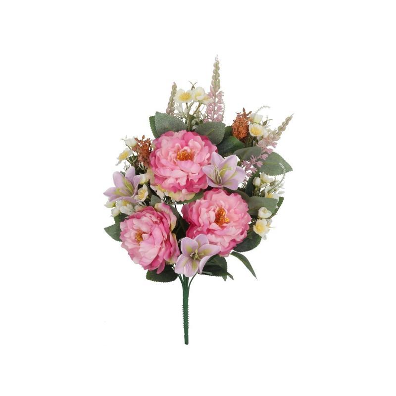 CONJUNTO PEONIA-AZUCENA X18-59 CM FUCSIA