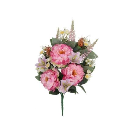 CONJUNTO PEONIA-AZUCENA X18-59 CM FUCSIA