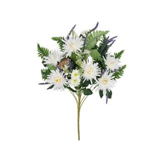 CONJUNTO CRISANTEMOS MIX X12-58 CM BLANCO