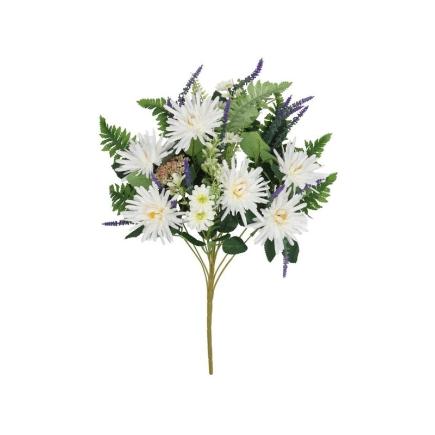 CONJUNTO CRISANTEMOS MIX X12-58 CM BLANCO