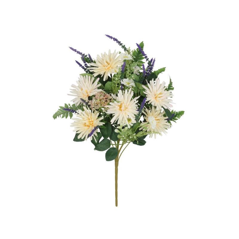 CONJUNTO CRISANTEMOS MIX X12-58 CM CREMA