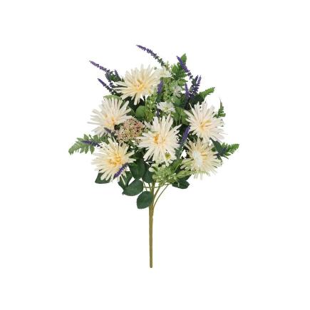 CONJUNTO CRISANTEMOS MIX X12-58 CM CREMA