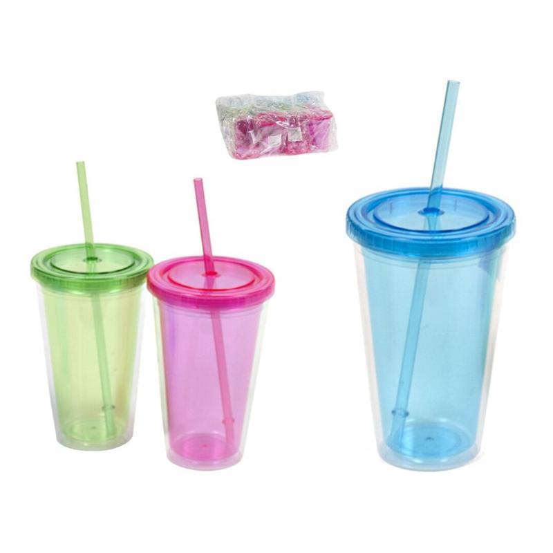 VASO TERMICO CON CAÑITA 500 ML 3 STD PLAST