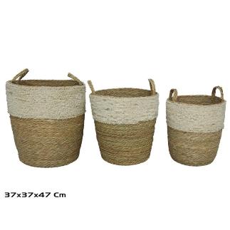 CESTA X 3 NATURAL 37X37X39/47 CM. LULA