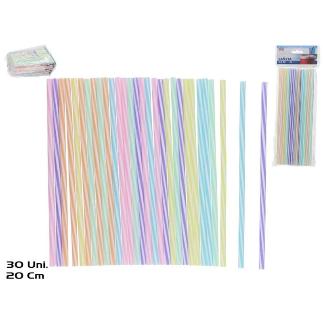 SET 30 PAJITAS RAINBOW SURT 20X0.6 CM