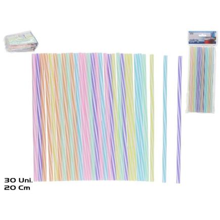 SET 30 PAJITAS RAINBOW SURT 20X0.6 CM