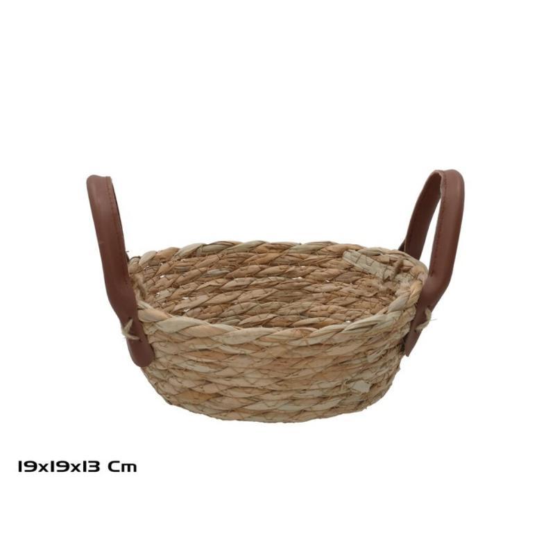 CESTA REDONDA C/ASAS 19X19X7/13 CM LEIRE