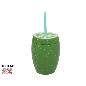BOTELLA PLASTICO C/PAJILLA 10X7X14.3 CM 830 ML
