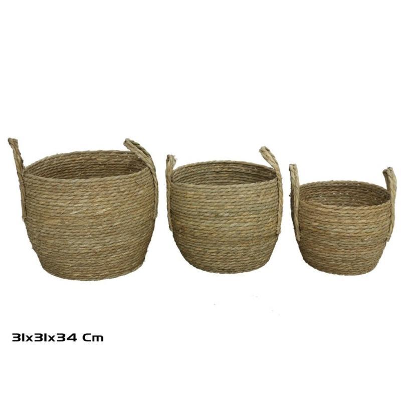 SET 3 CESTA REDONDA 31X31X26/34 CM LOUV