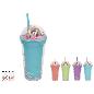 VASO CON PAJITA 10X21 CM 370 ML 4STD UNICORNIO