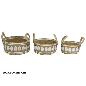 SET 3 CESTAS C/ASAS 30X30X15/25 CM LAUREAN