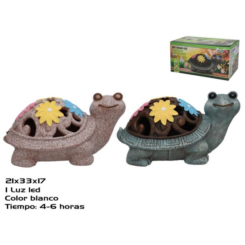 TORTUGA C/FLORES 2 SURT LUZ SOLAR LED 33