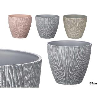 MACETA CONICA 33 CM SURT 3 COL RELIEVE