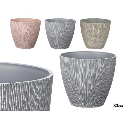 MACETA CONICA 33 CM SURT 3 COL RELIEVE