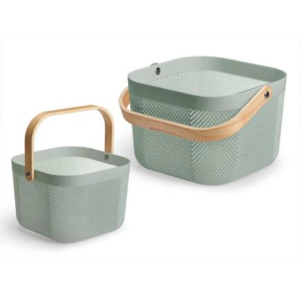 CESTA MULTIUSOS VERDE CUADRADA ASA