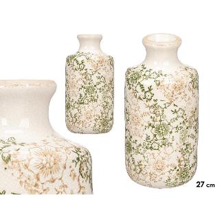 JARRON NONNA BOTELLA VERDE BEIGE 27 CM